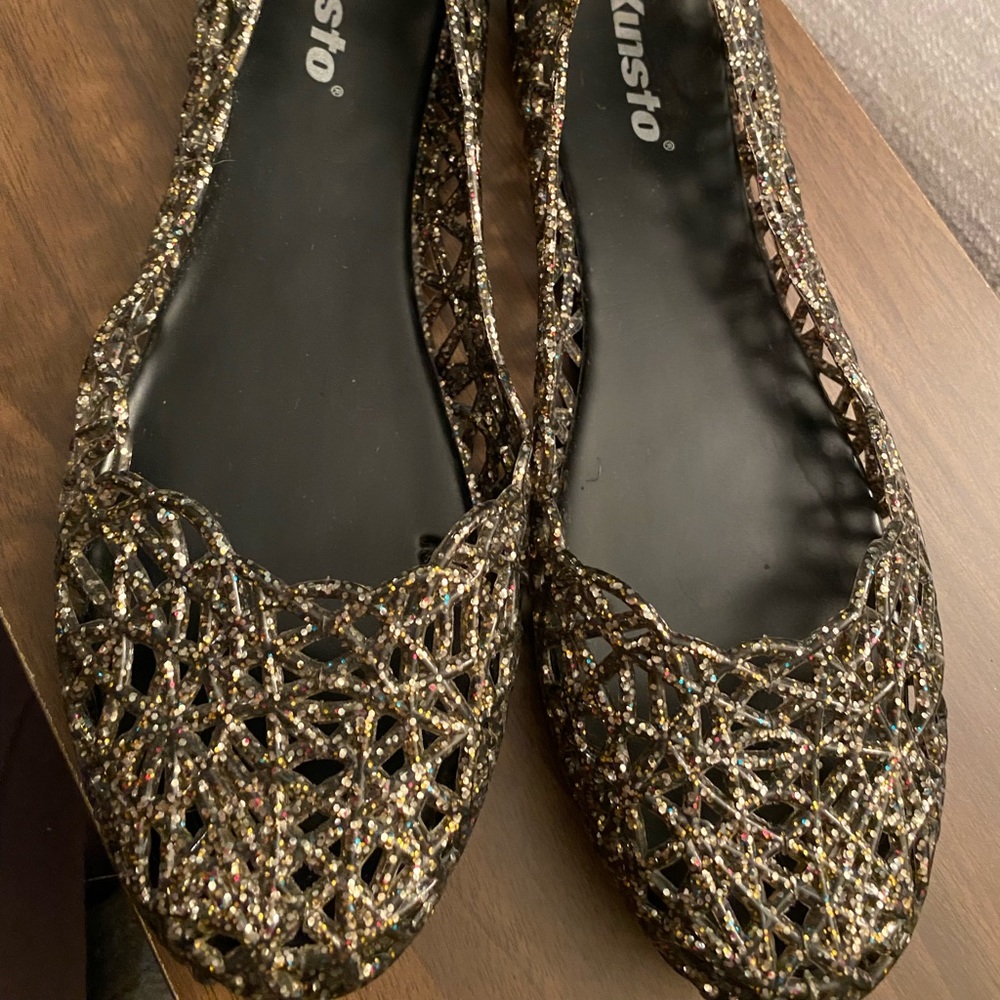 Black Sparkly Jelly Ballet Flat